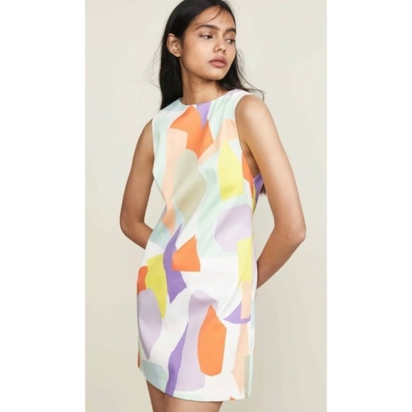 Alice + Olivia Clyde Printed Geo Collage A-Line Shift Dress NWOT - Picture 6 of 13